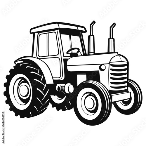 Tractor isolated on white background