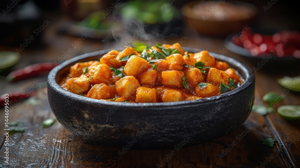 Spicy paneer dish in a bowl Spicy paneer dish in a bowl
