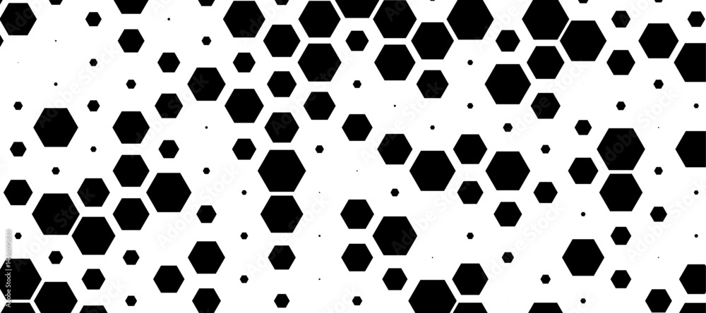 Black hexagon pattern on a clean white background, modern and minimalistic design. Geometric layout with evenly spaced hexagons, subtle shadows for depth, high-resolution vector style. Black hexagon pattern on a clean white background, modern and minimalistic design. Geometric layout with evenly spaced hexagons, subtle shadows for depth, high-resolution vector style.