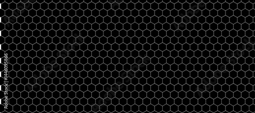 Wallpaper Mural Black hexagon pattern on a clean white background, modern and minimalistic design. Geometric layout with evenly spaced hexagons, subtle shadows for depth, high-resolution vector style. Torontodigital.ca