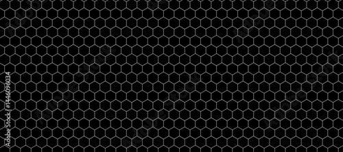 Wallpaper Mural Black hexagon pattern on a clean white background, modern and minimalistic design. Geometric layout with evenly spaced hexagons, subtle shadows for depth, high-resolution vector style. Torontodigital.ca
