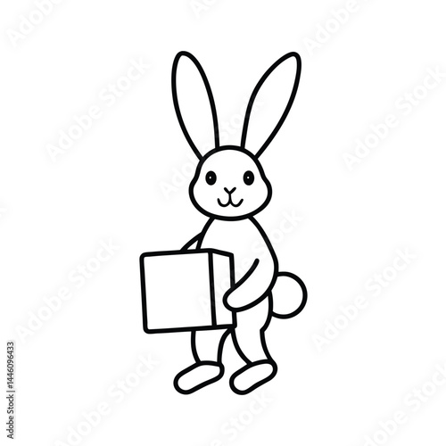 Easter Rabbit with Mail Bag vector illustration