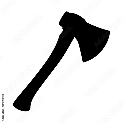 A collection of silhouetted axes in a scattered design pattern, against white background