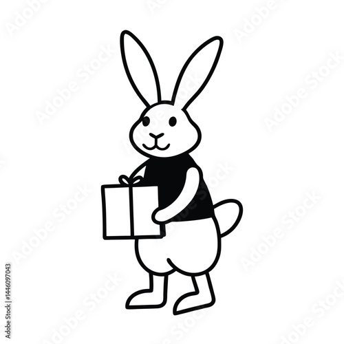 Rabbit Postman Easter vector illustration