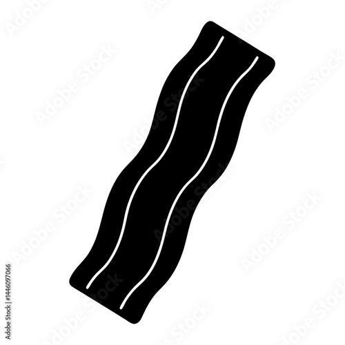 Sizzling Bacon Strip Icon Revealing Delicious Food and Breakfast Indulgence