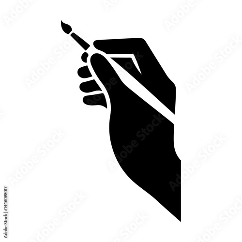 AI Generated Hand Vector Silhouette Isolate White Background