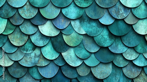 Wallpaper Mural Teal, turquoise, and blue scale pattern texture background. Torontodigital.ca
