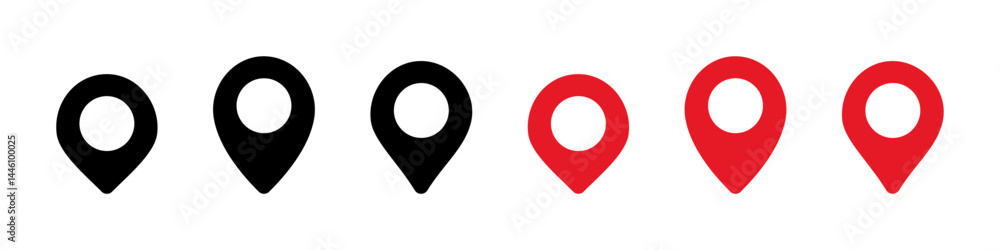 Map pin icons set. location and pointer symbol. Vector illustration. Map pin icons set. location and pointer symbol. Vector illustration.