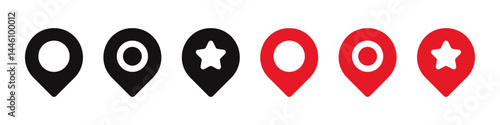 Map pin icons set. location and pointer symbol. Vector illustration.