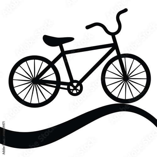 Classic Bicycle Illustration Simple Black and White Design