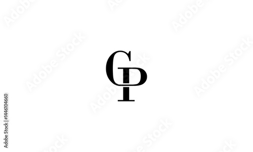 CP initial letter, monogram logo