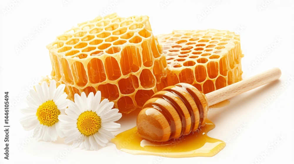 Honeycomb Chamomile Flower Wood Background Set for Designers and Artists Honeycomb Chamomile Flower Wood Background Set for Designers and Artists