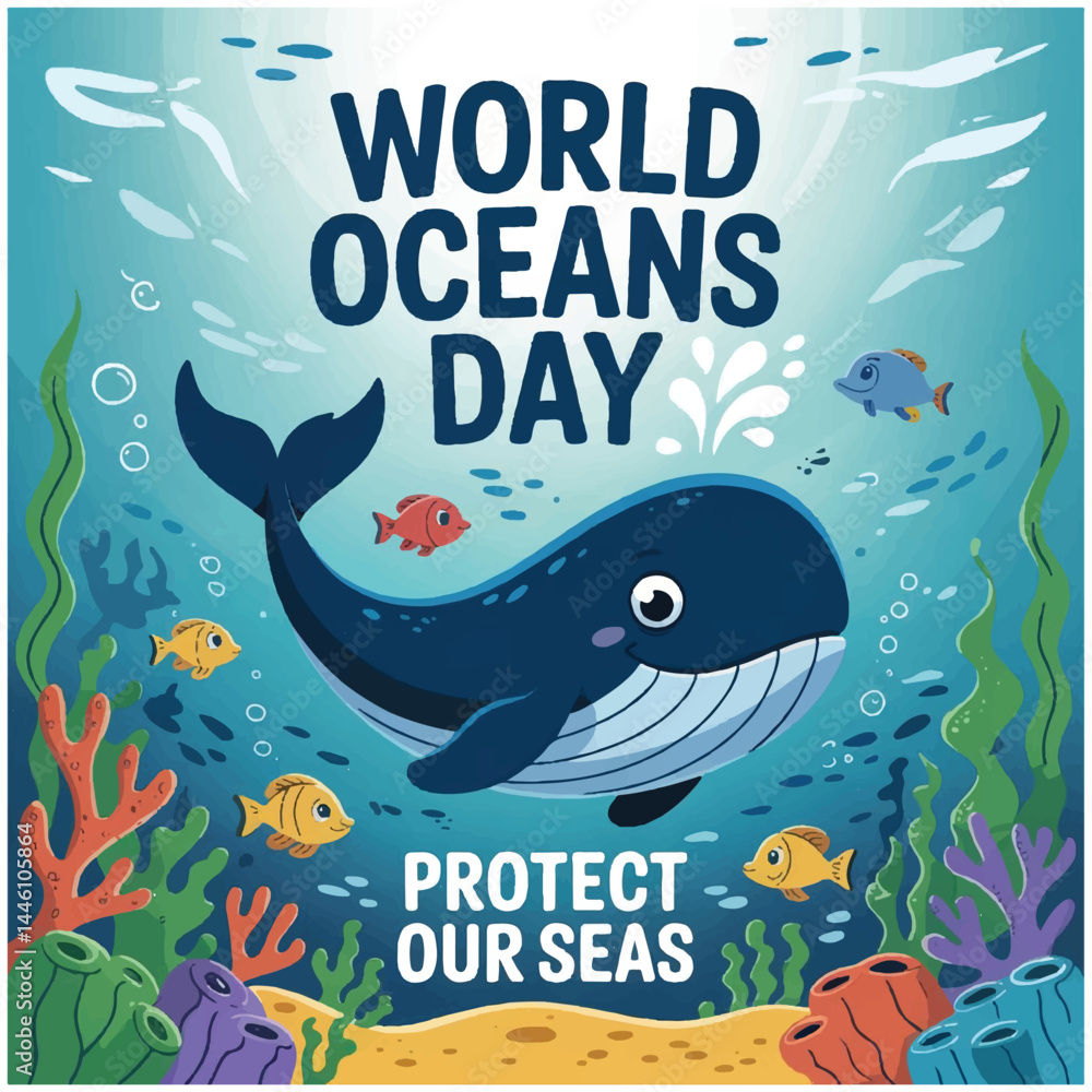 Obraz premium World Oceans Day flyer image 3.eps