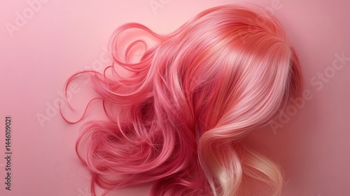 Wallpaper Mural Stylish Hair Wig with Trendy Design Isolated On White Background Torontodigital.ca