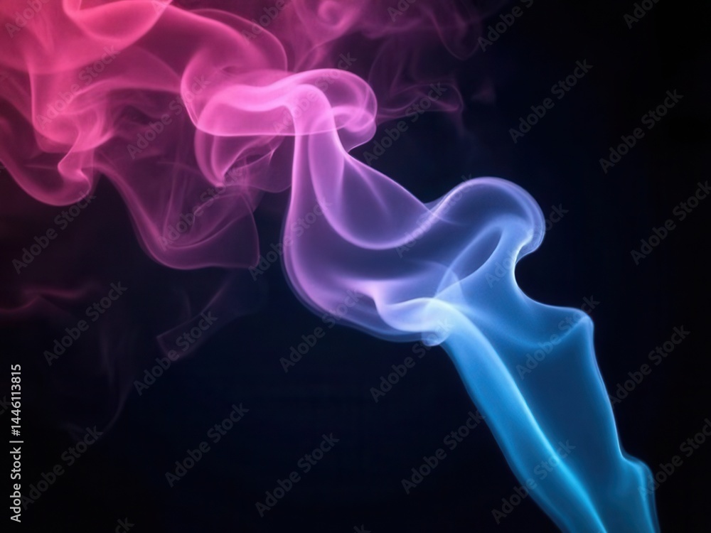 Neon smoke on a black background..
