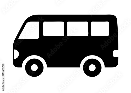 minibus silhouette graphic on transparent background for web and graphic design