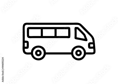 minibus vehicle clipart on transparent background for web and graphic design
