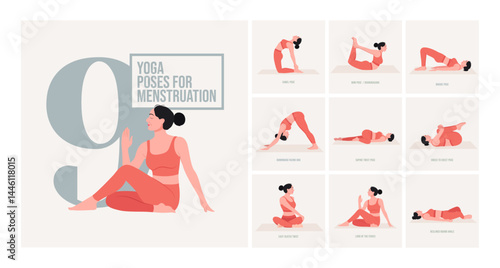 yoga poses for Menstruation. Young woman practicing Yoga pose. Woman workout fitness, aerobic and exercises. 