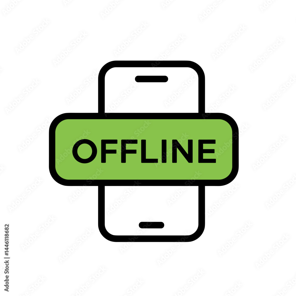 Digital Detox: Offline Mode Icon in Simple Style Digital Detox: Offline Mode Icon in Simple Style