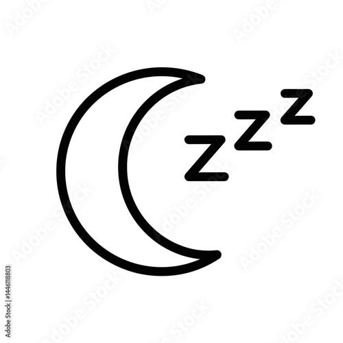 Moon with Sleep Symbol for Digital Detox: Sleep Mode  