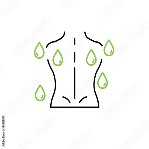 Detox Body: Sweat Drops Representing Skin Detoxification  