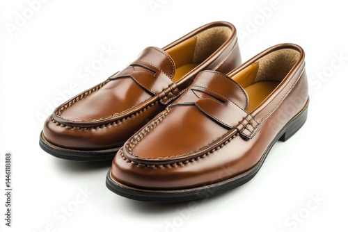 Wallpaper Mural Polished brown leather penny loafers classic style elegant men s shoes formal footwear detailed Torontodigital.ca