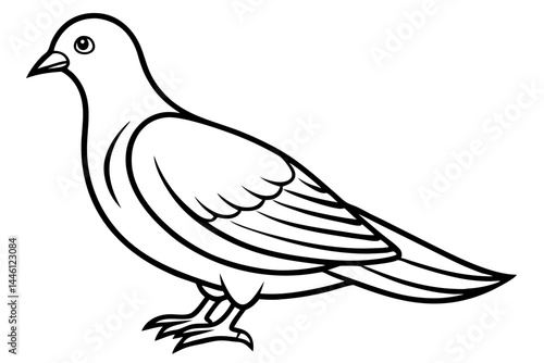 Bird Line Art Vector – Minimalist Bird Illustration, Logo Icon, and Clipart on White Background