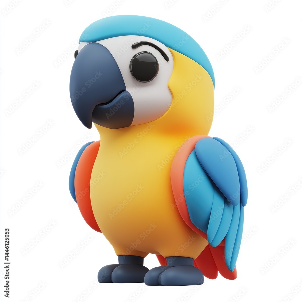 3d render of a stylized macaw parrot. 3d render of a stylized macaw parrot.