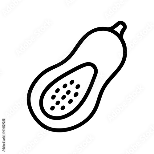 papaya cut fruit design on transparent background for web and graphic design