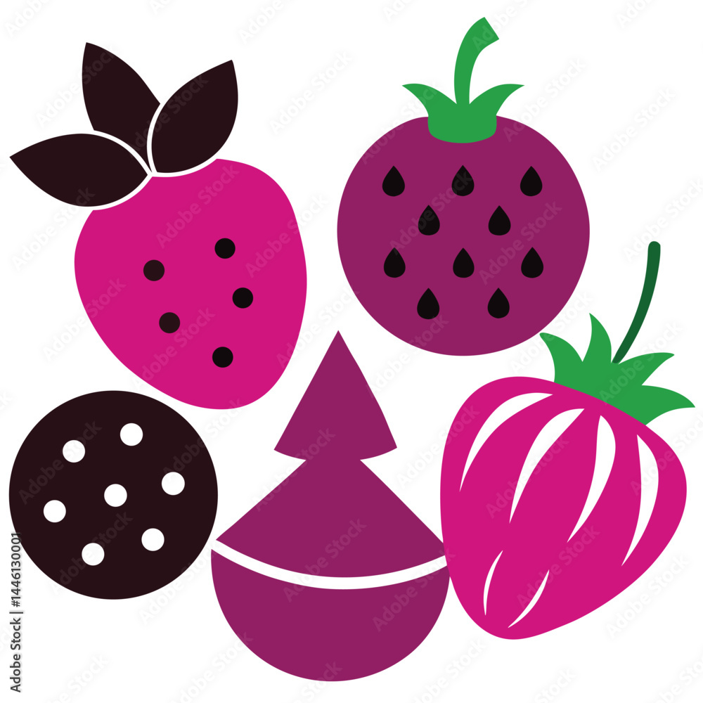 vector illustration of fruits and berries vector illustration of fruits and berries