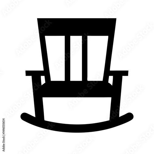 rocking chair silhouette image on transparent background for web and graphic design