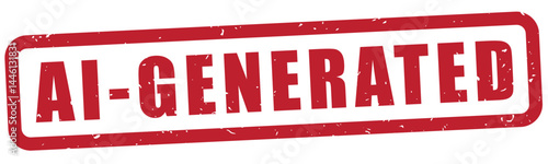 ai generated text with a rubber stamp effect, distressed grunge texture, authenticity concept, label,confirmation, website element, transparent background, red grunge rubber stamp, isolated vector art