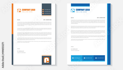 Modern creative clean business style letterhead bundle of your corporate design. Modern minimal style business letterhead in abstract design. Elegant template design in minimalist.