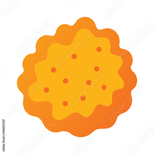 Stylized flat vector illustration of a cracker biscuit on white background