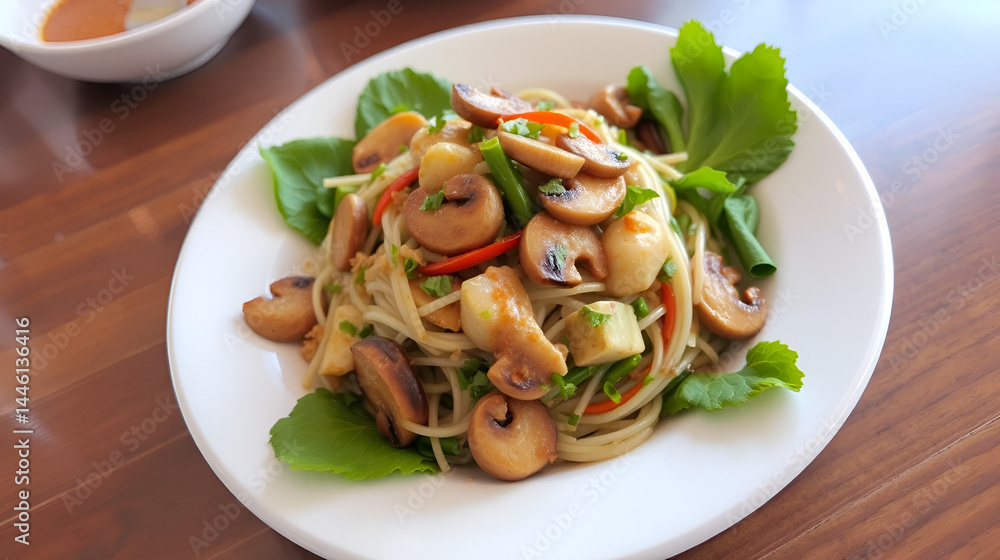 Spicy Mushroom Salad (Yum Hed) - Thai food Spicy Mushroom Salad (Yum Hed) - Thai food