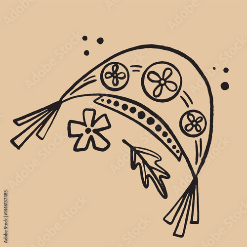 Hand-drawn vintage mystical and magic symbols illustration