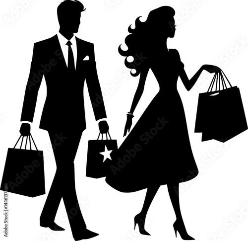 Stylish Couple Shopping Together