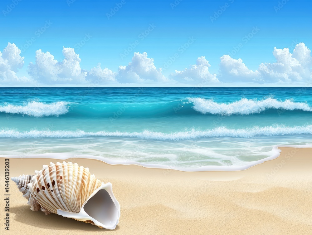 Seashell Serenity Tropical Beach Idyll. Seashell Serenity Tropical Beach Idyll.