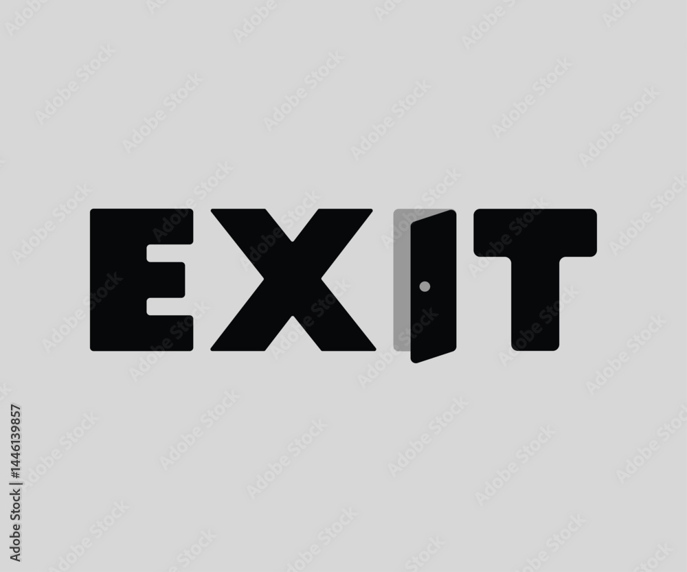 Fototapeta premium Exit tyfography logo design template