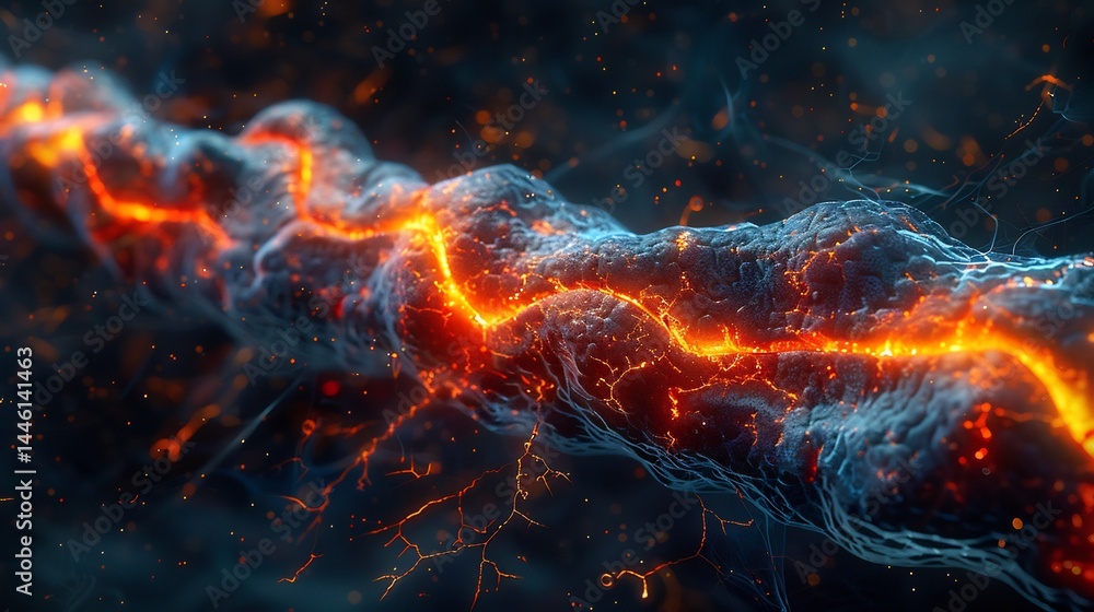 clean representation of multiple sclerosis damaged myelin sheath shown as interruptions in Abstract clean representation of multiple sclerosis damaged myelin sheath shown as interruptions in Abstract