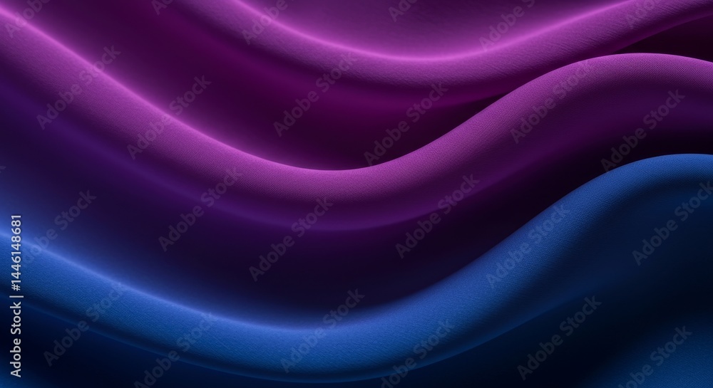 Obraz premium Abstract Purple and Blue Waves - Smooth, flowing waves of purple and blue create an abstract background . Ideal for design projects needing a modern and elegant feel