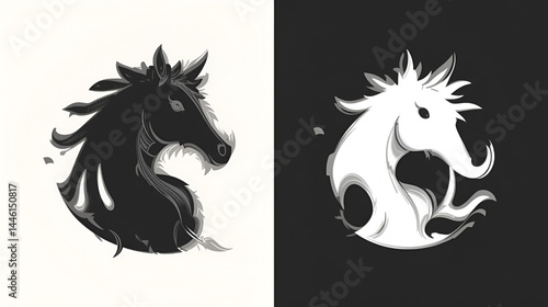 Animal horse logo vector design template