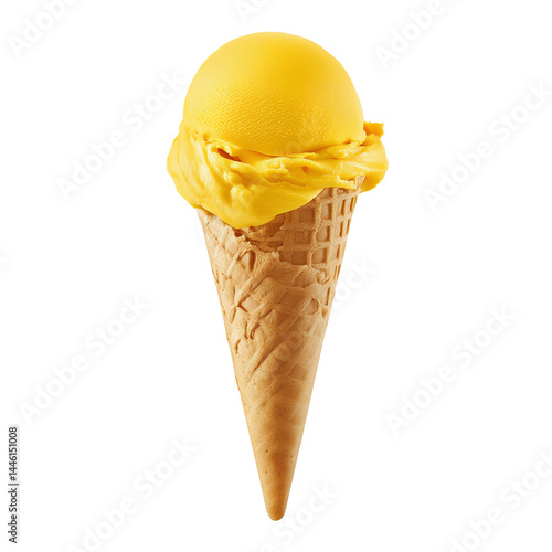 Obraz na płótnie Mango ice cream in cone w salonie