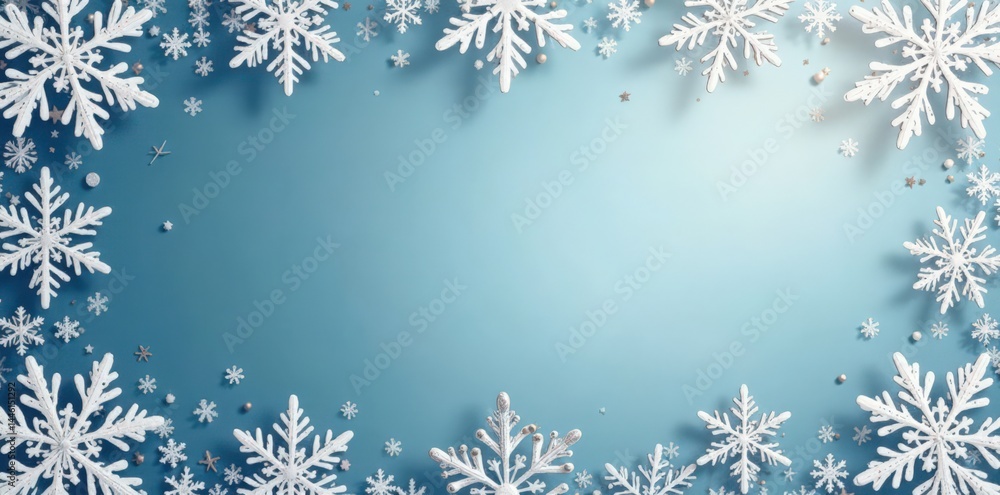 Intricate snowflake border for Christmas card, border, icy, vector Intricate snowflake border for Christmas card, border, icy, vector