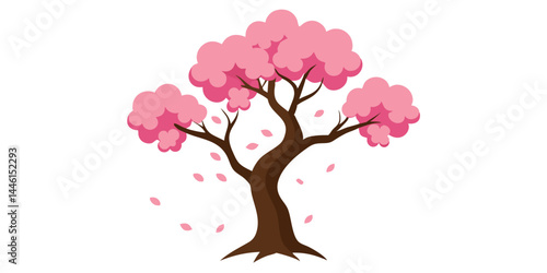 Pink And Red Cherry Blossom Tree In Full Bloom