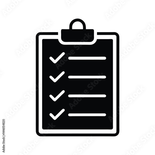 Clipboard with Checklist Vector Icon