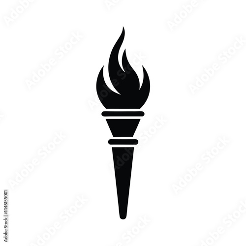 Vector Torch Icon with Clean Bold Silhouette