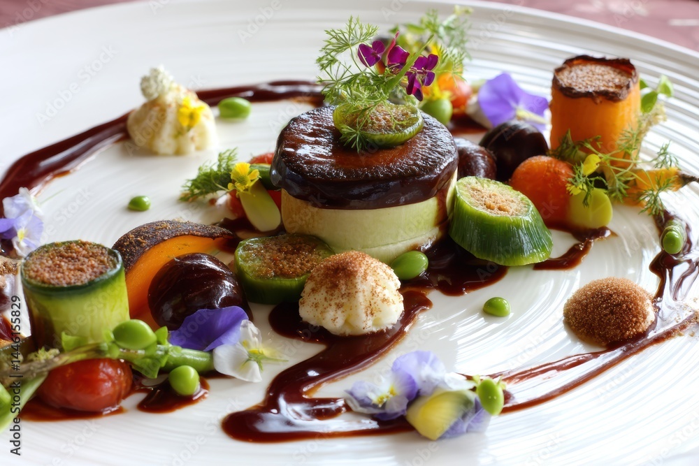 Elegant Farm-to-Table Dish in Gourmet Presentation for Fine Dining Experience
