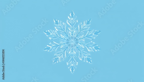 Obraz na płótnie Delicate Snowflake Isolated on Light Blue Background Intricate Geometric Design and Frosty Details Symbolic of Winter and Cold Season for Christmas Holiday Decorations w salonie