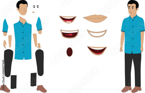 village man cartoon character design for 2d cartoon animation moral story.